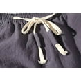 thumbnail image 5 of OSOLU Solid Color Men's Linen Pants Casual Long Pants Loose Lightweight Drawstring Yoga Beach Trousers Casual Trousers Daily Relaxed Fit Breathable Bottoms, 5 of 7