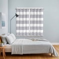 thumbnail image 5 of Curtains 84 Inches Long 2 Panels, Grey Stripe Grommets Window Treatment Curtain, Modern Simple Geometric White Striped Thermal Curtains Drapes for Living Room/Bathroom, 5 of 9
