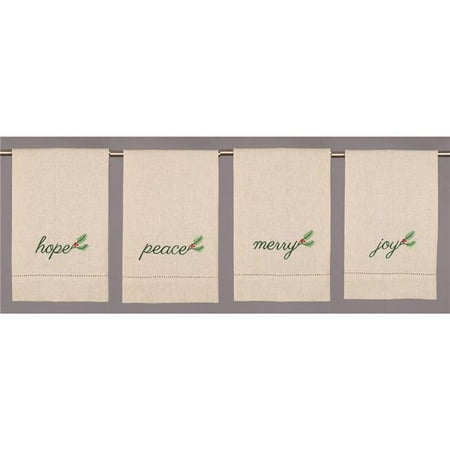 

Peking Handicraft 04KSL201EC 14 x 22 in. Hope Peace Merry Joy GT 4 Design Kitchen Towel Set of 8