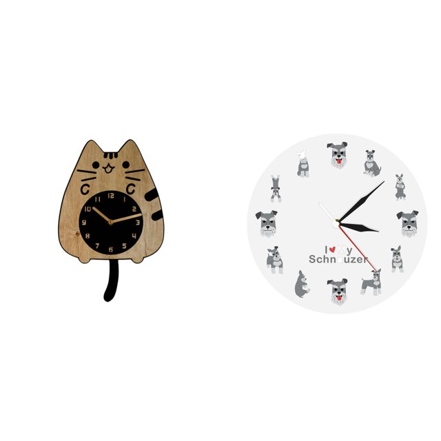 Reloj De Pared Con Forma De Gato, Silencioso, Colgante, Ideal Para Cocina, Oficina O Como Regalo De Inauguración. Decoración Para El Hogar. Diseño Redondo Analógico Con La Inscripción