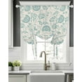 thumbnail image 5 of Turquoise Spring Floral Tie Up Curtains for Window, Thermal Insulated Balloon Shade Adjustable Rod Pocket Curtains Valance Panels for Kitchen Bathroom Cafe 42 x 54 Farmhouse Retro Summer Botanical, 5 of 6