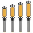 thumbnail image 2 of 4 count Flush Trim Router Bits 1/4 Inch Shank, Top and Bottom Bearing Flush Trim Router Bits Set, Carbide Straight Cut Routers Bit Set, 1/2 Inch  Diameter, 3/4", 1", 1-1/4", 1-1/2"  Length, 2 of 7