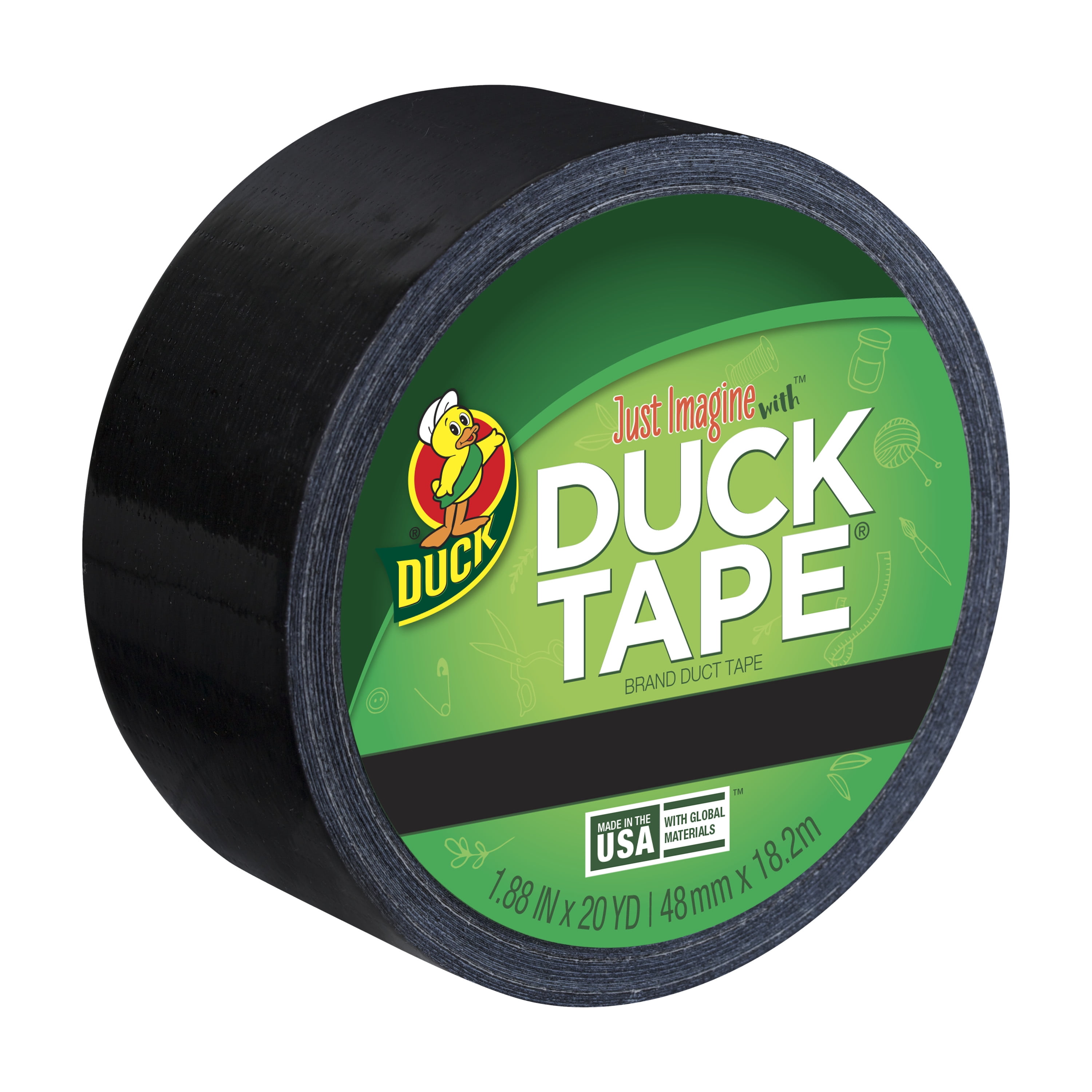 uendelig Lover maling Duck Brand 1.88 in. x 20 yd. Black Colored Duct Tape - Walmart.com