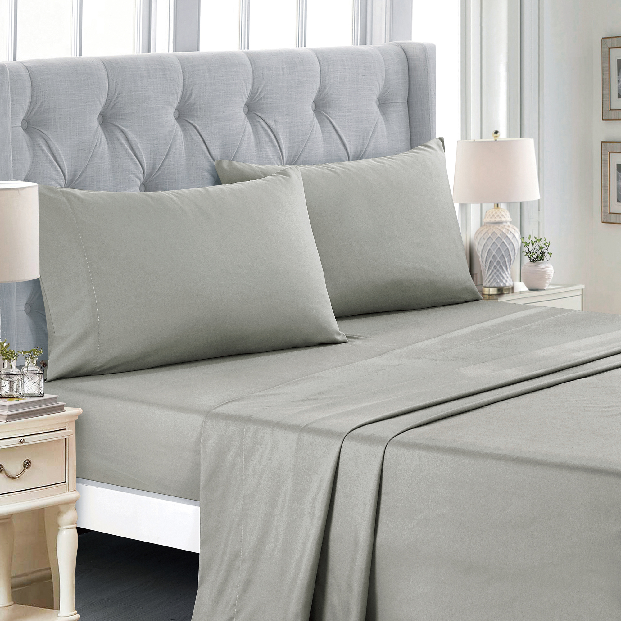 EvJk Luxury 9-Piece Comforter Set – Modern Solid Color Design, King