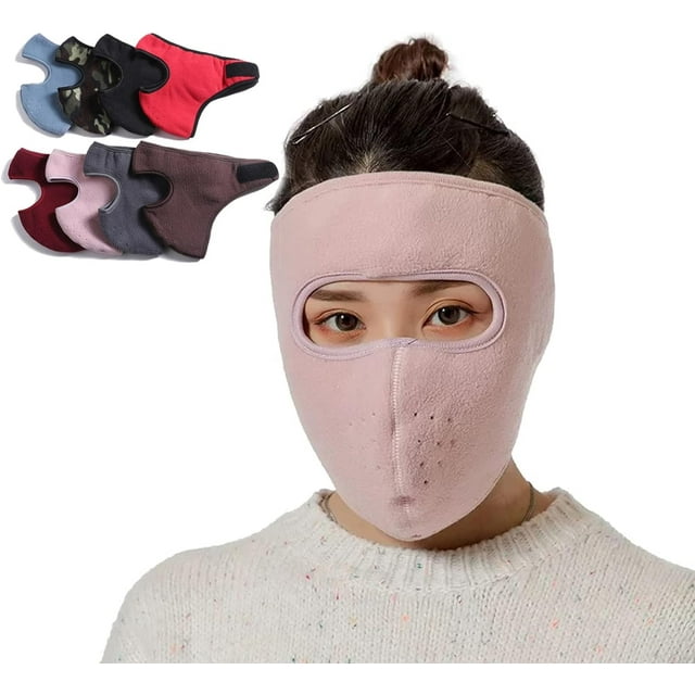 HUGFEGWE Winter Fleece Mask Warm Mask,Full Cover Face Mask Outdoor Windproof Mask Breathable Thickened Dustproof Reusable Mask CJB91-11978