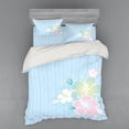 thumbnail image 2 of Ambesonne Flower Bedding Set 3 Pcs, Hibiscus Exotic Plant, Twin XL, Pale Blue Pale Pink, 2 of 3