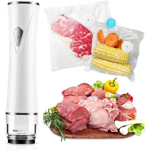 Vacuum Sealer for Food,  Vacuum Sealer Machine with Reusable Vacuum Sealer Bags, Portable Vacuum Sealer for Travel