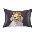 thumbnail image 7 of Yayeee Pillowcase Standard Size Set of 2 Satin Wrinkle Resistant Pillow Case, Yellow Halloween Dog, 7 of 7