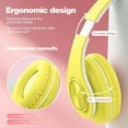 thumbnail image 4 of Bluetooth Over Ear Headphones, Wired & Wireless Yellow Gaming Headphone, Colorful LED Lights, Foldable Hi-Fi Stereo Headphones with Mic & 3.5mm Jack Suitable for Classroom/Home Office/PC/Mobile, 4 of 8