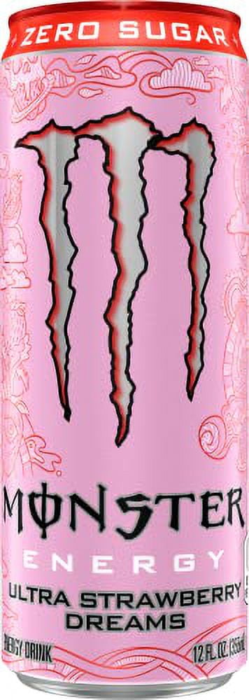 Monster Zero Sugar Ultra Strawberry Dreams Energy Drink, 12 fl oz, 8 cans