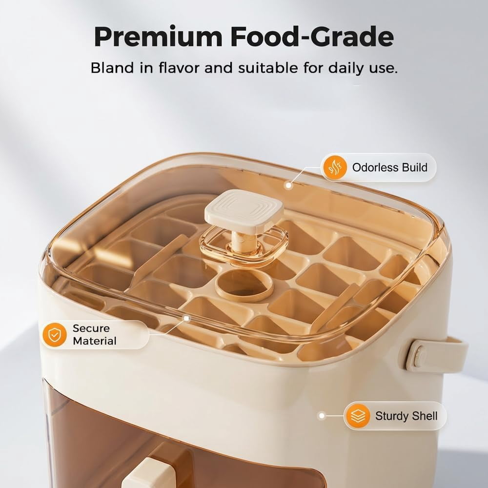 48 Cube Double-Deck Portable Ice Maker, Upgraded Kitchen Ice Tray, Reusable Ice Mold Storage Bin for Parties, Durable Ice Cube Whiskey Tray with Lid for Home Bar