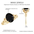 thumbnail image 6 of Rosec Jewels Real Black Onyx Solitaire Engagement Ring (1.7 Carat, AAA Grade) - Celtic Knot Ring for Women - with Jewelry Box, 10K Yellow Gold, US 12.00, 6 of 7