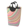 thumbnail image 2 of Waterproof Collapsible Laundry Hamper, Rainbow Line Art Aluminum Handle Laundry Bag Storage Basket, 50L, 2 of 6