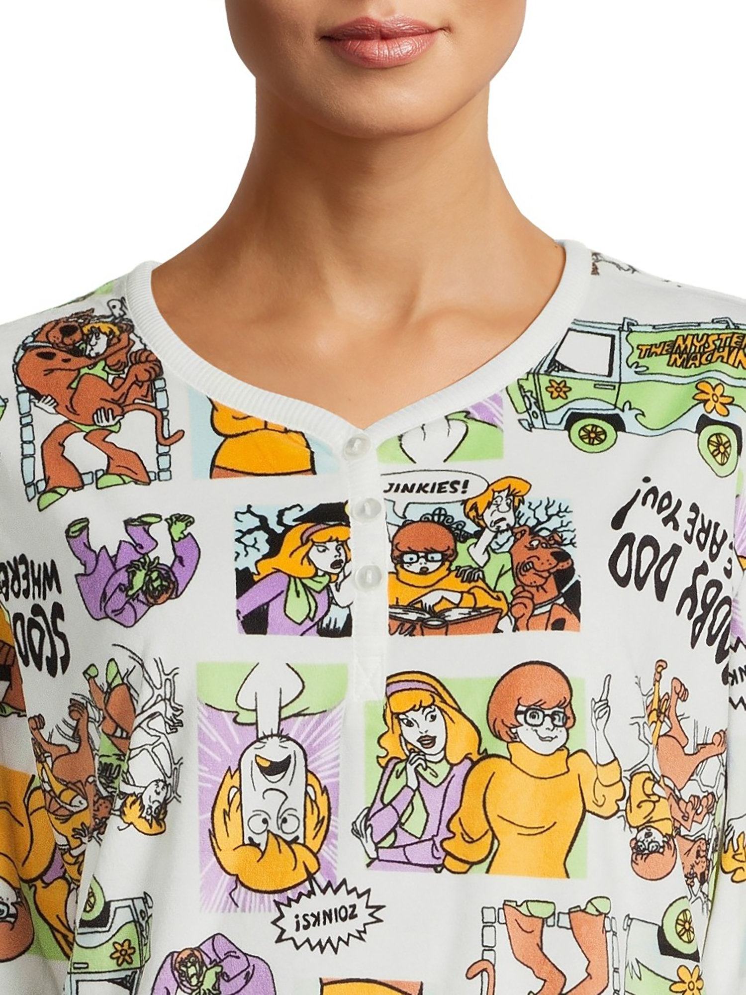 Scooby-Doo Women's Velvet Henley Sleepshirt and Plush Socks Set, 2-Piece, Sizes XS-3X