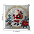 thumbnail image 4 of Retro Vintage Christmas Throw Pillow Covers 18x18 inch , Snowy Church Santa Snowman Tree Xmas Pillow Cases for Couch Sofa Holiday Decor, 4 of 6