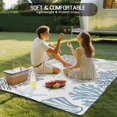 thumbnail image 4 of Blue Beige Coastal Outdoor Rug 3x5 Ft - Reversible Patio Rug Outdoor Camping Rugs, Summer Lobster Coral Nautical Washable Indoor Outdoor Area Rugs, Non-Slip Outdoor Carpet Runner for Deck/Porch, 4 of 8