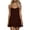 Brown., variant on Women's Summer Linen Mini Dress,Plus Size Cami Sleeveless Dresses,Solid Color Linen Spaghetti Strap Ruffle Hem Mini Short Dress