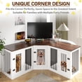 thumbnail image 5 of Akaber 80.7" Wooden Combinable Dog Crate Furniture for 3 Dogs with Lockable Doors, Divider, 5 of 10