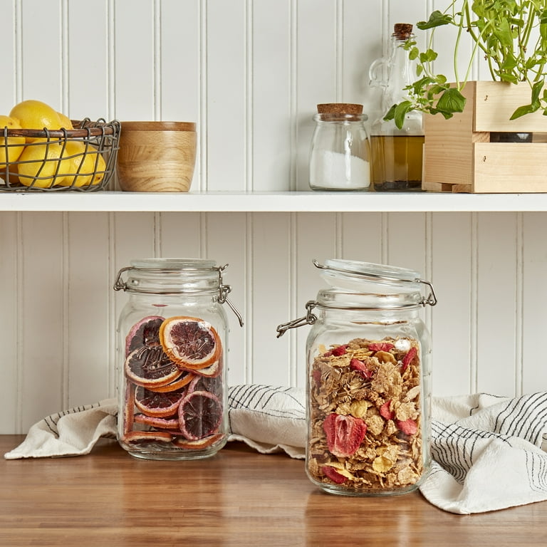 Mason Craft More Liter (50oz) Airtight Glass Clamp Jar with