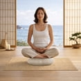 thumbnail image 7 of Node Fitness Zafu Meditation Cushion, 15" Round Buckwheat Yoga Pillow with Organic Cotton Cover - Natural, 7 of 7