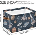 thumbnail image 4 of Coolnut Spaceships Planets Storage Basket, Durable Canvas Organizer With Handles Large Collapsible Storage Bins Boxes for Home Office - 1 Pack Home Decor, 4 of 7