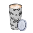 thumbnail image 3 of Kll Gray Tractor Stainless Stainless Steel Vacuum Insulated Coffee Cup 20 Oz Lids And Straws,1 Metal Straws,1 Cleaning Brush, 3 of 9