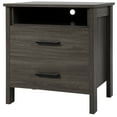 thumbnail image 1 of Costway Nightstand Drawers Rustic Side End Table Storage Compartment Cable Hole Walnut, 1 of 8