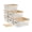 Cream White, variant on 6Pcs Storage Bins with Lids, Stackable Plastic Storage Basket with Bamboo Lid, Pantry Organizer Box Small Containers for Organizing Shelves Drawer Desktop Closet Cabinet Office Classroom 10x7.1x4.1in
