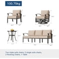 thumbnail image 4 of Gotland 7 Metal Stable Frame Outdoor Conversation Sets with Swivel Chairs and Sofas, Sand, 4 of 6