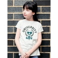thumbnail image 2 of University of Life - Dark Emoji College Style Graphic Youth's T-shirt, 2 of 4
