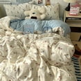thumbnail image 1 of Double Print Waffle Cotton Bedding Set with Duvet Cover Pillowcases for Home, 1 of 6