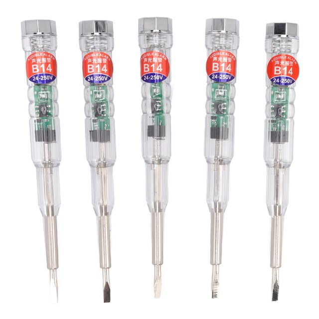 Pocket Sized Pencil, 5Pcs Multi Functional Humanized Flashing Professional Chip Control Electrical Pen with LED Color Light for Maintenance
