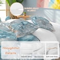 thumbnail image 2 of 3 Piece Blue Jellyfish Coastal Duvet Cover Set California King,Microfiber Comforter/Quilt Cover with Corner Ties and 2 Pillowcases,Summer Beach Nautical Starfish Coral Bedding with Zipper Closure, 2 of 8