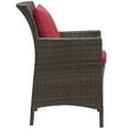 thumbnail image 2 of Modway Conduit 17" Rattan & Aluminum Patio Dining Armchair in Brown & Red, 2 of 3