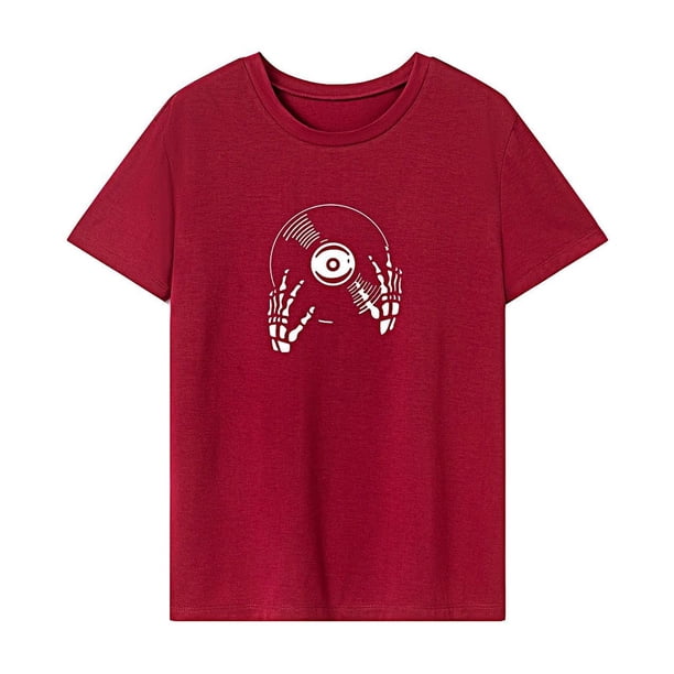 Camiseta para mujer verano ropa suave moda cuello redondo camiseta para mochilero deportes XL