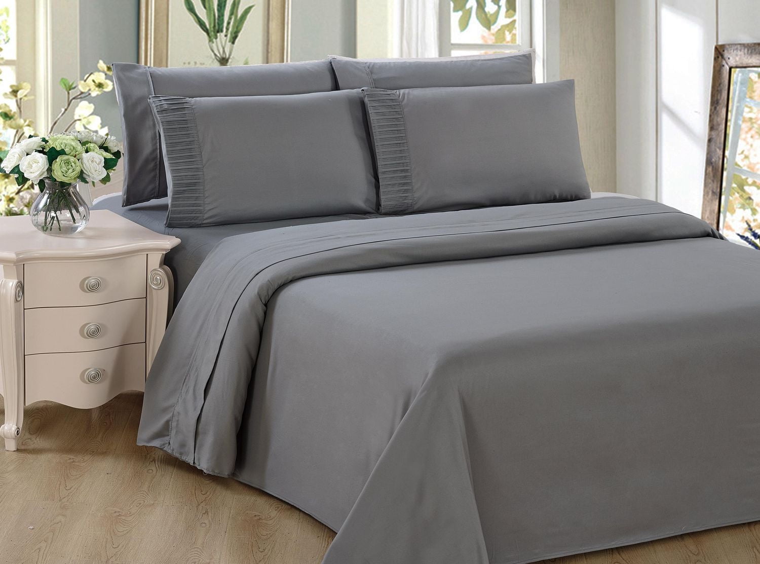 Marina Decoration Ultra Soft Silky Zipper Solid Rayon from Bamboo All Season Duvet Cover Set