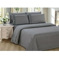 thumbnail image 1 of Marina Decoration Ultra Soft Silky Zipper Solid Rayon from Bamboo All Season Duvet Cover Set, Grey Color, 1 of 2