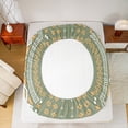 thumbnail image 5 of jejeloiu Ancient Bohemian Aztec Full Size Sheets,Geometric Floral Print Bed Sheets,Green Orange Sheet Sets For Men Women,Super Cozy Room Decor,4-Piece, 5 of 7