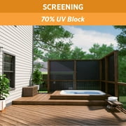 Coolaroo Privacy Screen Sun Shade Fabric with 70% UV Block Protection for Fence, Carports, and Balcony's, 6' x 15', Black