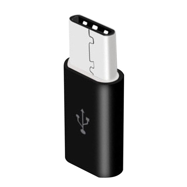 Matsuzay 10 piezas Universal tipo C a Micro USB adaptador compatible con sincronización de datos convertidor de carga USB-C Teléfono y Comunicación negro 5 piezas