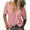 Pink, variant on Deep V-neck Women Short Sleeved Casual Solid Colro T-shirt Tops