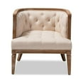 thumbnail image 2 of Baxton Studio Esme French Provincial Beige Linen Fabric Upholstered and White-Washed Oak Wood Accent Barrel Chair, 2 of 5
