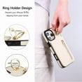thumbnail image 5 of VENINGO for iPhone 16 Pro Wallet Case 6.3" with Ring Holder, Zipper Wallet Slot PU Leather Holder Magnetic Lock Lightweight Shockproof Full Body Protective Cover for iPhone 16 Pro, White, 5 of 8