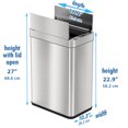 iTouchless 13 gal WingsOpen Sensor Garbage Can with AbsorbX Odor