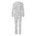 thumbnail image 5 of WCJM Casual Daily Sleep and Lounge Outfits for Women Printed Long Sleeve Top and Soft Trousers Long Sleeve Crew Neck White Pajama Sets, 5 of 7