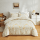 thumbnail image 1 of Juego de ropa de cama textil para el hogar con estampado de mármol bronceado y relámpagos de tres piezas, 1 of 1