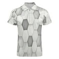 thumbnail image 4 of 3d Hexagon Tile Brick Pattern Men Zipper T-shirt Summer Casual Short Sleeve T-shirt Top, 4 of 7