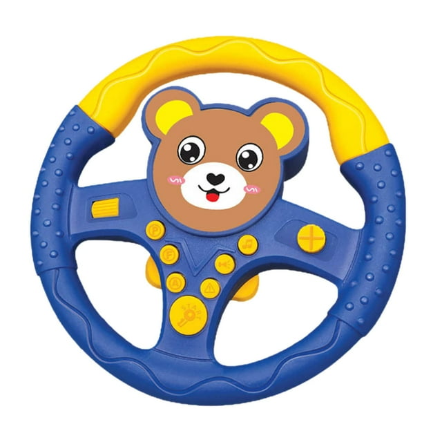 Juguetes de volante para niños, juguete de simulación de volante para asiento de coche con luces y Soportar