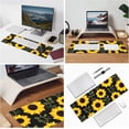 thumbnail image 7 of Stylish Floral Sunflower Printed Mouse Pad, Oversized Game Mouse Pad with Stitched Edge and Non-Slip Rubber Base, Desk Pad, Writing Pad, 7 of 7