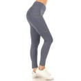 thumbnail image 2 of Women's Full Length Stretch High Waist Zip Pocket Workout Yoga Running Seamless Leggings Charcoal L, 2 of 5